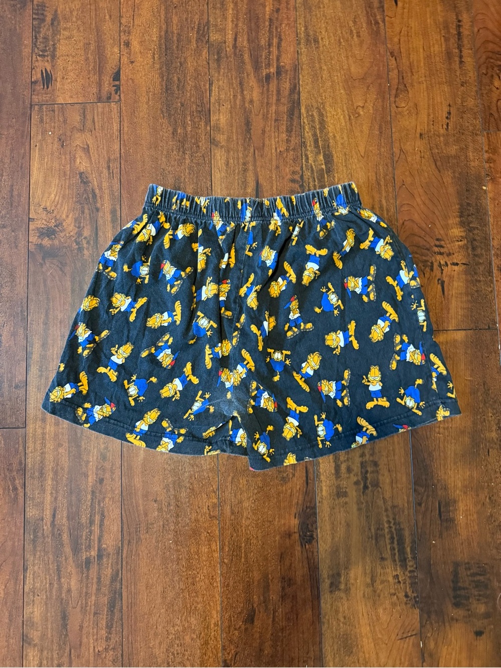 Ralph Marlin Garfield boxers vintage Black Shorts with all over cartoon print